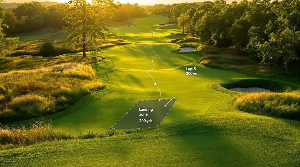 Quick Plan Par 5, Drei-Schlag-Plan, Layup-Distanz, Birdie-Chancen aufbauen 7 Ziel auf die grüne Mitte