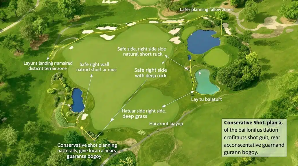 Quick Plan Par 4: Wähle den Abschlag, definiere die No-Go-Zone, sichere das Bogey 19 strategische Fehlzonenplanung